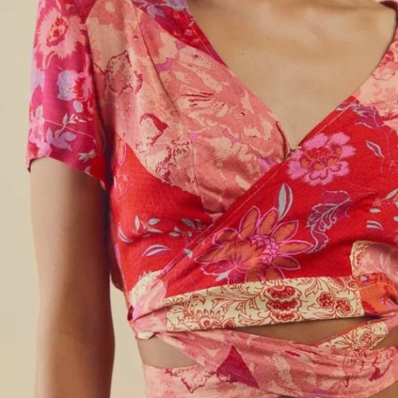 Free People - Ashley Summer Wrap Crop Top in Fun Combo - Picture 3 of 16